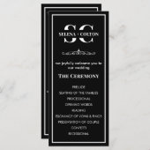 Modern tijdloos zwart-wit huwelijksprogramma (Voorkant / Achterkant)