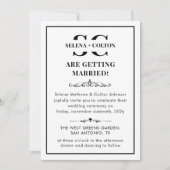 Modern tijdloos zwart-wit met foto bruiloft kaart (Voorkant)