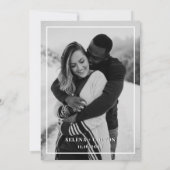 Modern tijdloos zwart-wit met foto bruiloft kaart (Achterkant)