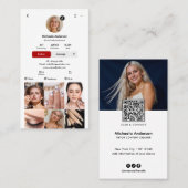 Modern TikTok Influencer QR Code & Socials Visitekaartje (Voorkant / Achterkant)