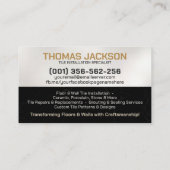 Modern Tiling Services Black Marble Tile Collage Visitekaartje (Achterkant)