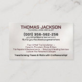 Modern Tiling Services Black Marble Tile Collage Visitekaartje (Achterkant)