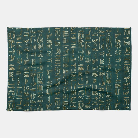 Modern times Indiana Jones green faux-golden Egypt Theedoek (Horizontaal)