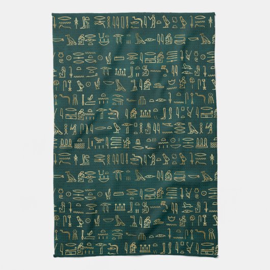 Modern times Indiana Jones green faux-golden Egypt Theedoek (Verticaal)
