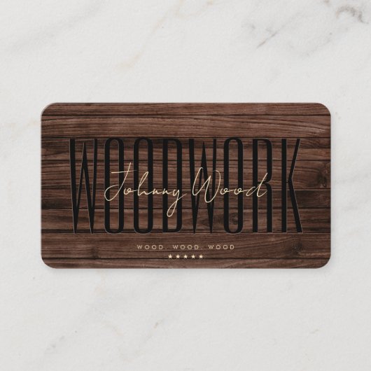 Modern timmerwerk Professioneel houtwerk Bruin hou Visitekaartje (Voorkant)