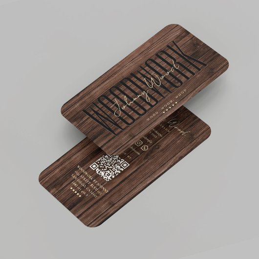 Modern timmerwerk Professioneel houtwerk Bruin hou Visitekaartje