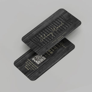 Modern timmerwerk zwart hout professional visitekaartje