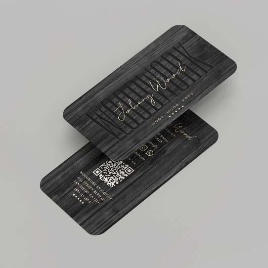 Modern timmerwerk zwart hout professional visitekaartje