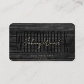 Modern timmerwerk zwart hout professional visitekaartje (Voorkant)