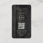 Modern timmerwerk zwart hout professional visitekaartje (Achterkant)