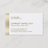 Modern Tin Gold Stripe accent op wit Visitekaartje (Achterkant)