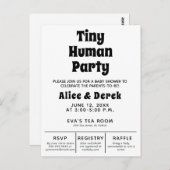 Modern Tiny Human Baby shower minimalistisch Briefkaart (Voorkant / Achterkant)