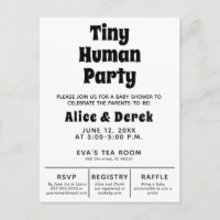 Modern Tiny Human Baby shower minimalistisch