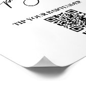 Modern Tip Uw Bartender QR Code App Betalingsteken Poster (Hoek)