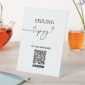 Modern Tip Uw Bartender QR Code App Betalingsteken Reclamebord Met Voetstuk (Insitu)