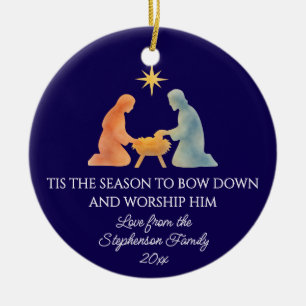 Modern TIS IS HET SEIZOEN Familie Foto Kerstmis Keramisch Ornament