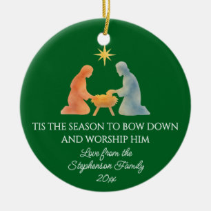 Modern TIS IS HET SEIZOEN Familie Foto Kerstmis Keramisch Ornament