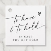 Modern To Have & To Hold Handwriting Heart Wedding Bedankjes Labels (Voorkant)