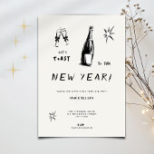 Modern Toast to the New Year 2026 Bold Typo Kaart