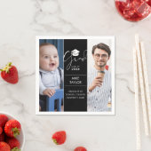 Modern toen en nu 2 foto afstudeerfeest servet (Insitu)