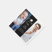 Modern toen en nu 2 foto afstudeerfeest servet (Hoek)