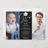 Modern Toen En Nu 3 Foto Afstudeerfeest Kaart (Voorkant)