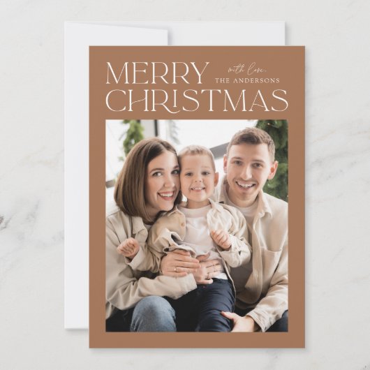 Modern Toffee Merry-kerstfoto Feestdagenkaart (Voorkant)