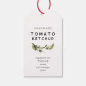 Modern Tomato Ketchup label met tomatenblad Cadeaulabel (Voorkant)