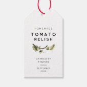 Modern Tomato Relish label met tomatenblad Cadeaulabel (Voorkant)