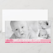 Modern Tones Baby Girl Geboorteaankondiging Aankondiging (Voorkant / Achterkant)