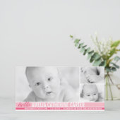 Modern Tones Baby Girl Geboorteaankondiging Aankondiging (Staand voorkant)