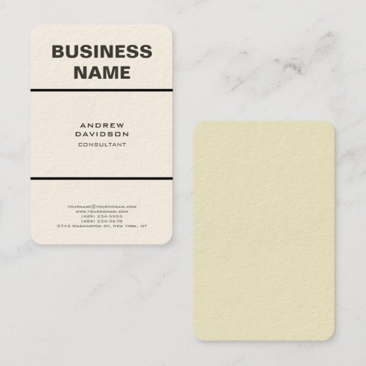 Modern toonaangevend verticaal minimalistisch ontw visitekaartje (Voorkant / Achterkant)