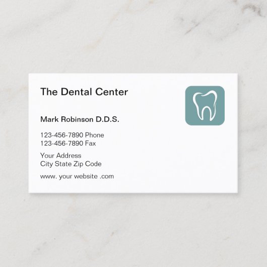 Modern Tooth Emblem Dental Visitekaartje (Voorkant)