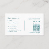 Modern Tooth Professional Light Blauwgroen orthodo Visitekaartje (Achterkant)