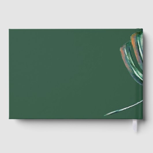 Modern Topical Monstera Leaf Gastenboek (Achterkant)