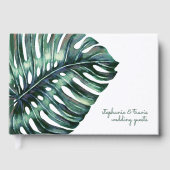 Modern Topical Monstera Leaf Gastenboek (Voorkant)