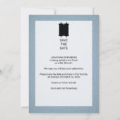 Modern Torah Bar Mitzvah Save the Date Gray Blue (Achterkant)