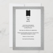 Modern Torah Bar Mitzvah Save the Date Gray Blue (Achterkant)