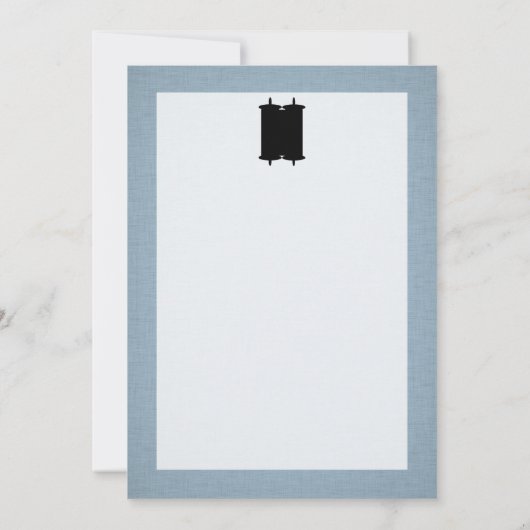 Modern Torah Dank je grijs en blauw Bedankkaart (Achterkant)