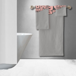 Modern Torn Gray & Roze Courage Typografie Bad Handdoek