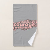 Modern Torn Gray & Roze Courage Typografie Bad Handdoek (Handdoek)