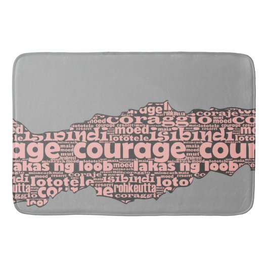 Modern Torn Gray & Roze Courage Typografie Badmat (Voorkant)