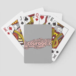 Modern Torn Gray & Roze Courage Typografie Pokerkaarten