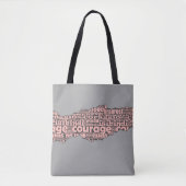 Modern Torn Gray & Roze Courage Typografie Tote Bag (Voorkant)