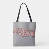 Modern Torn Gray & Roze Courage Typografie Tote Bag (Achterkant)