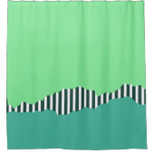 Modern Torn Stripes Green gelaagde Douchegordijn (Voorkant)