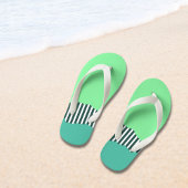 Modern Torn Stripes Green gelaagde Kinder Teenslippers