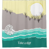Modern Torn Sunset Beach Shell - neem een dop! Douchegordijn (Voorkant)