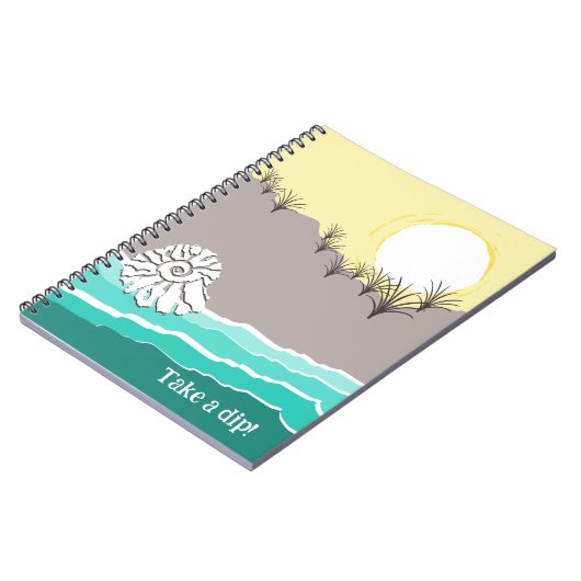 Modern Torn Sunset Beach Shell - neem een dop! Notitieboek (Linkerzijde)