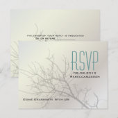 Modern Tortelduifjes Tree White Wedding RSVP Uitnodiging Briefkaart (Voorkant / Achterkant)